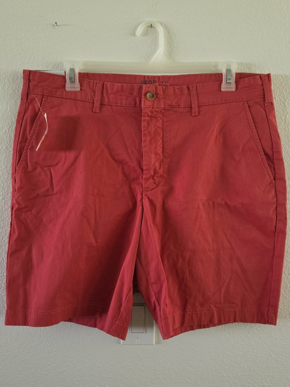 IZOD Saltwater Stretch Chino Shorts - Saltwater Red (Size 38)